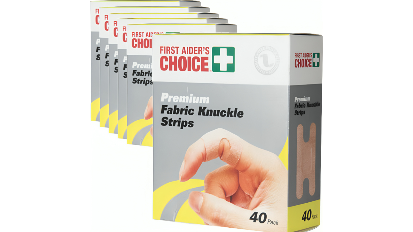 First Aiders Choice Box of 6 Premium Fabric Knuckle Strips Finger Band