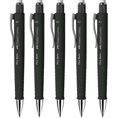 Faber-Castell Pack of 5 Polymatic Mechanical Pencil Pacer - 0.7mm