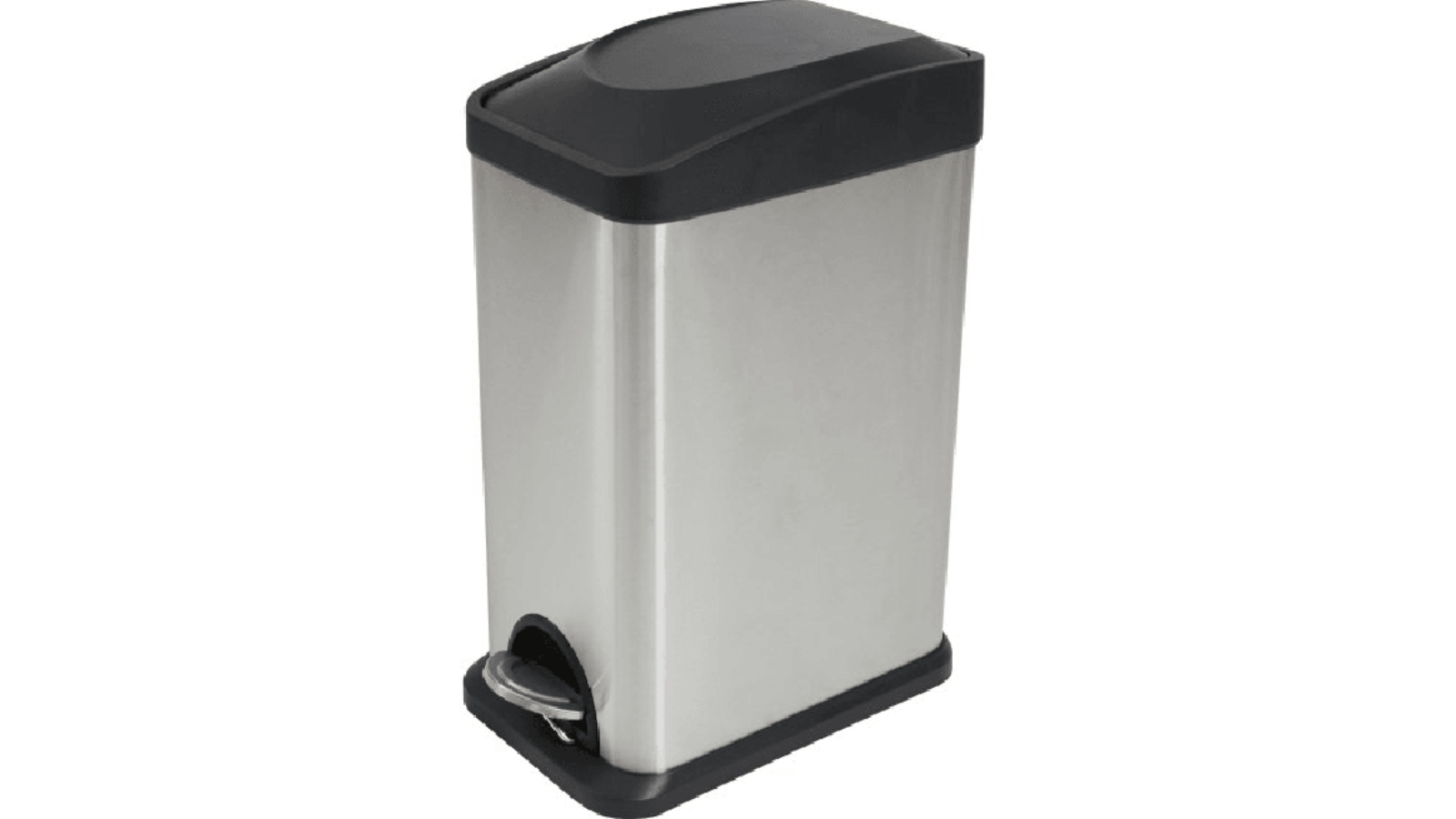 Compass Stainless Steel Brushed Rectangular Pedal Bin - 15L