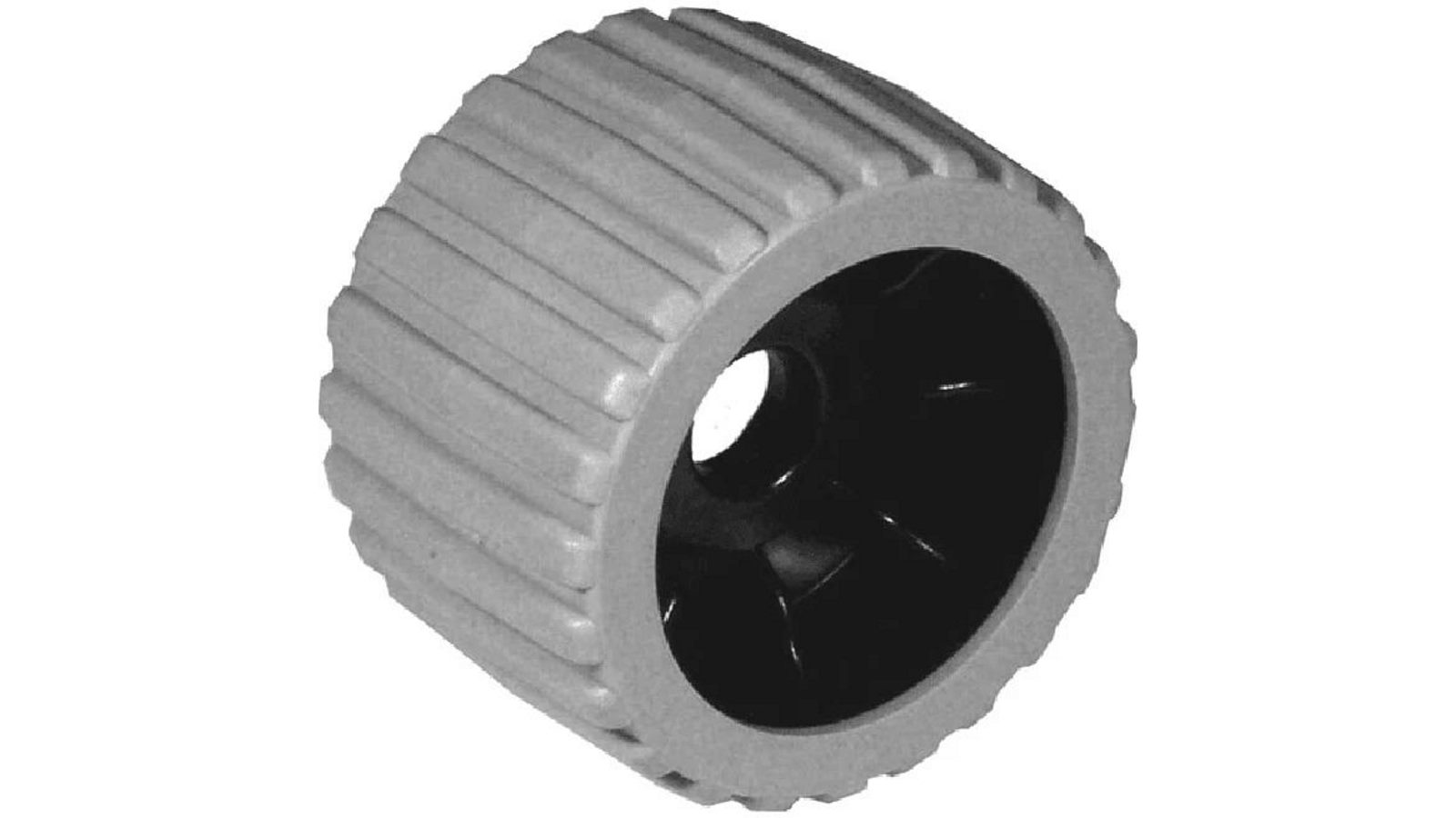 SuperOffice 4-inch Boat Trailer Wobble Roller Ribbed 2.2cm Bore Hole with 3-inch Wide Rollers - Grey