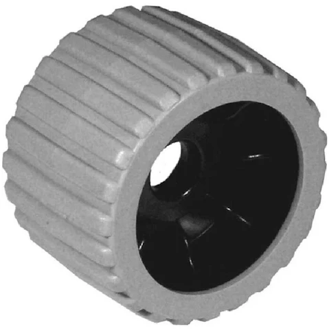SuperOffice 4-inch Boat Trailer Wobble Roller Ribbed 2.2cm Bore Hole with 3-inch Wide Rollers - Grey