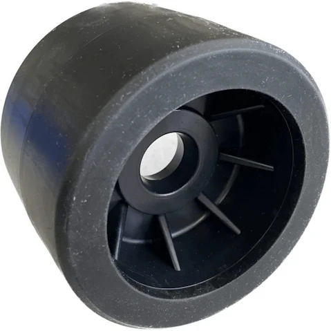 SuperOffice 4-inch Boat Trailer Wobble Roller Smooth 2.2cm Bore Hole with 3-inch Wide Rollers - Black
