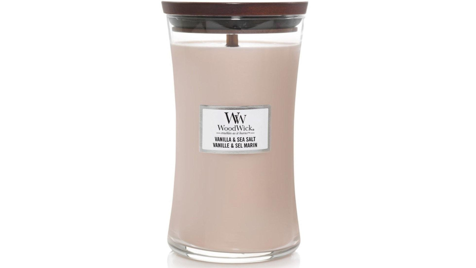 Woodwick Large Hourglass Candle - Vanilla and Sea Salt