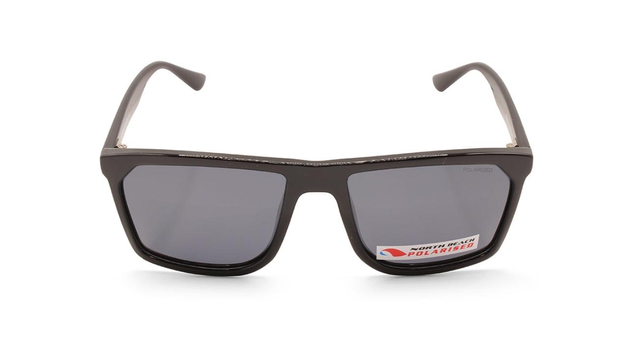 North Beach 70735 Unisex Sterlet Polarised Sunglasses - Shiny Black/Grey