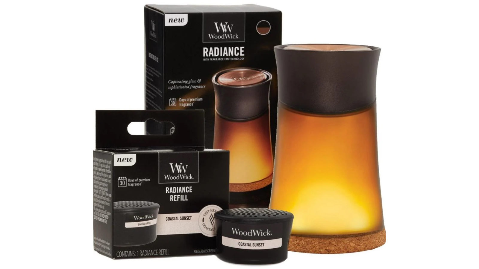 WoodWick Radiance Diffuser Scent Starter Kit Set - Coastal Sunset