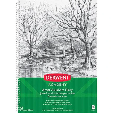 Derwent A3 Portrait Academy Visual Art Diary - 80 Page