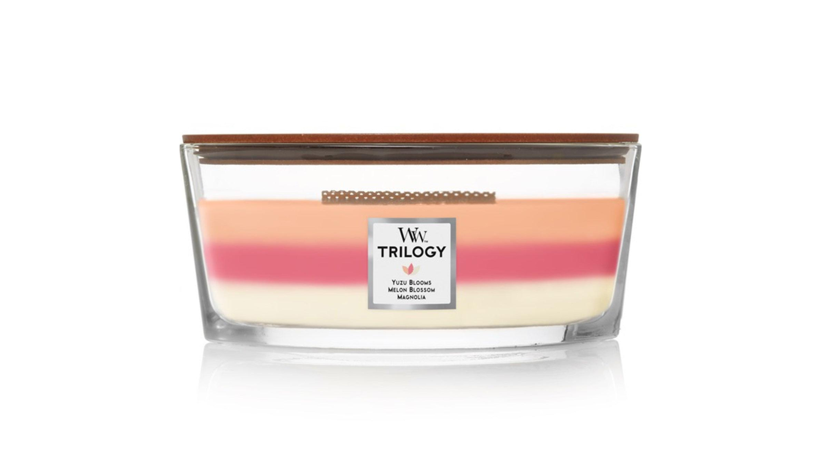 Woodwick Trilogy Ellipse Hearthwick Candle - Blooming Orchard