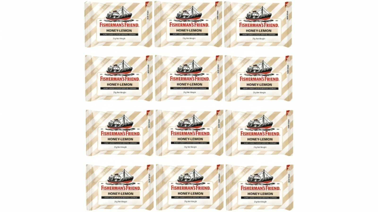 Fishermans Friend 25g Sugar Free Honey Lemon Lozenge - Box of 12