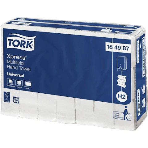 Tork Pack of 20 H2 Universal Xpress Slimline 1ply Multifold Hand Towel - 230 Sheet