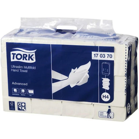 Tork Pack of 20 H4 Advanced Ultraslim 1ply Multifold Hand Towel - 150 Sheet