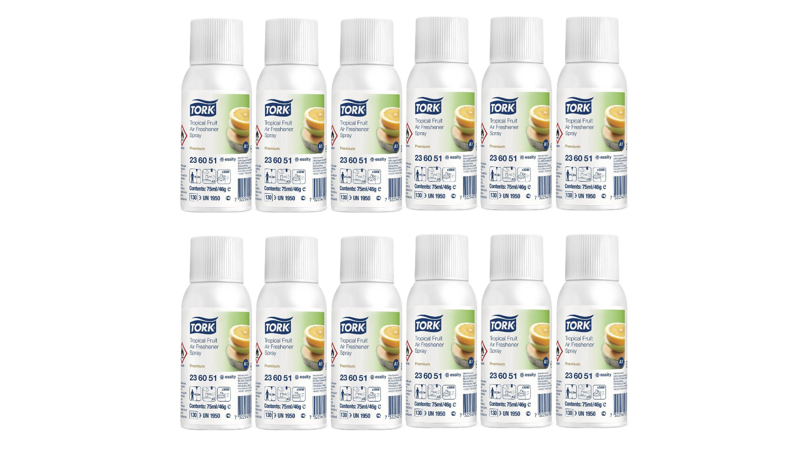 Tork Pack of 12 A1 Tropical Fruit Air Freshener Spray - 75ml