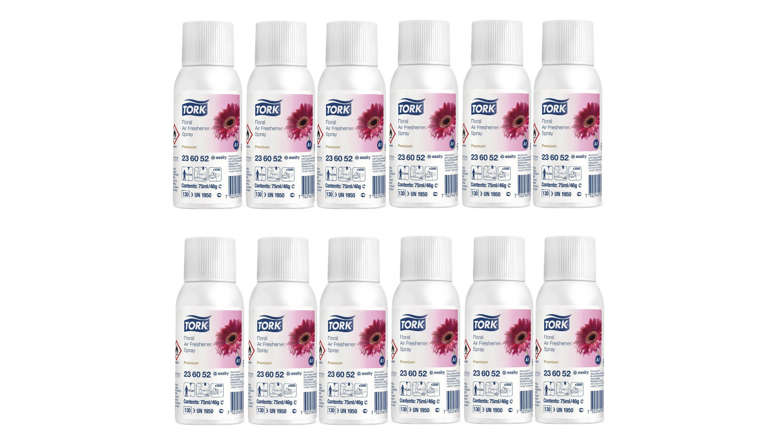 Tork Pack of 12 A1 Floral Air Freshener Spray - 75ml