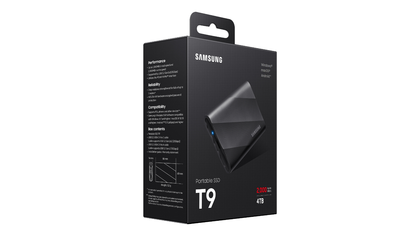 【新品未開封】Samsung Portable SSD T9 4TB Samsung Portable SSD T9 4TB - Black | Harvey Norman