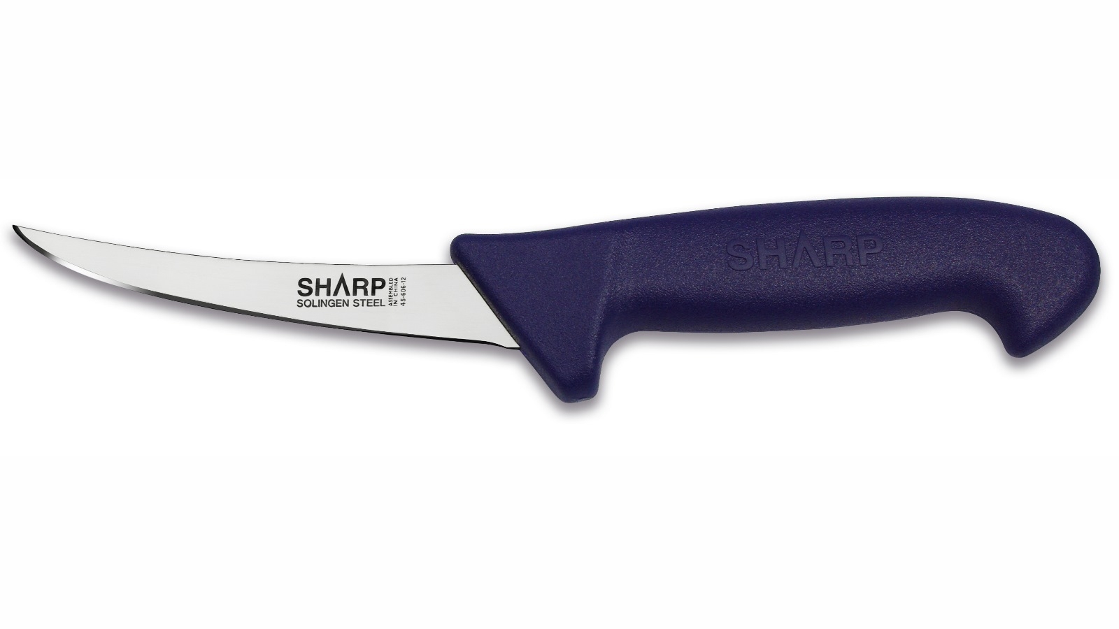 Sharp 12cm Narrow Curved Blade Boning Knife - Blue