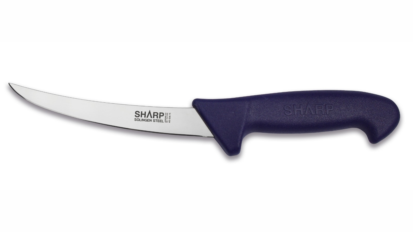 Sharp 15cm Narrow Curved Blade Boning Knife - Blue