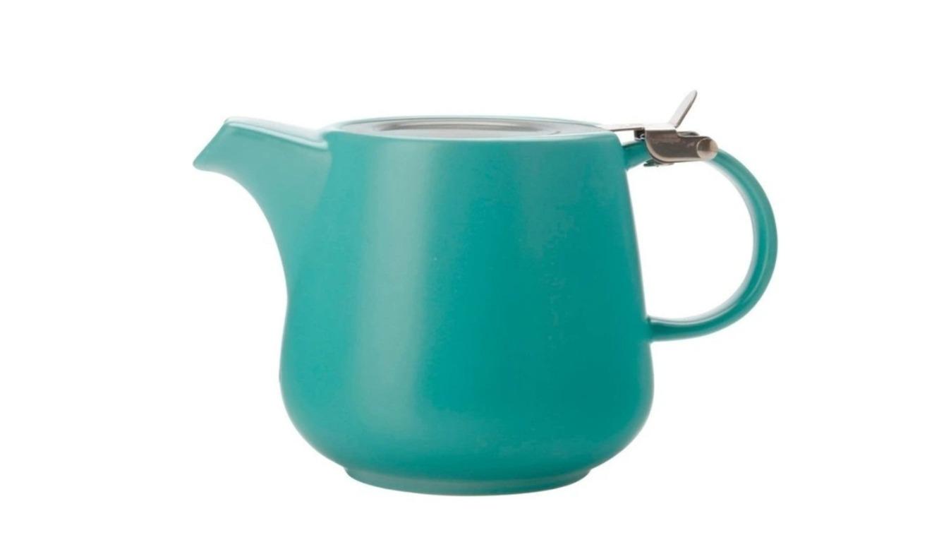 Maxwell and Williams 600ml Tint Porcelain Teapot with Stainless Steel Infuser - Aqua