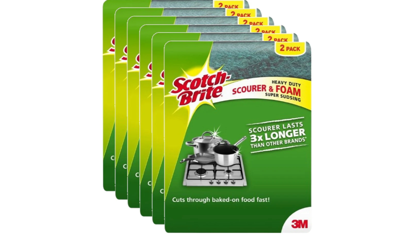 Scotch Brite Pack of 2 Heavy Duty Scourer and Foam Cleaner Scrub