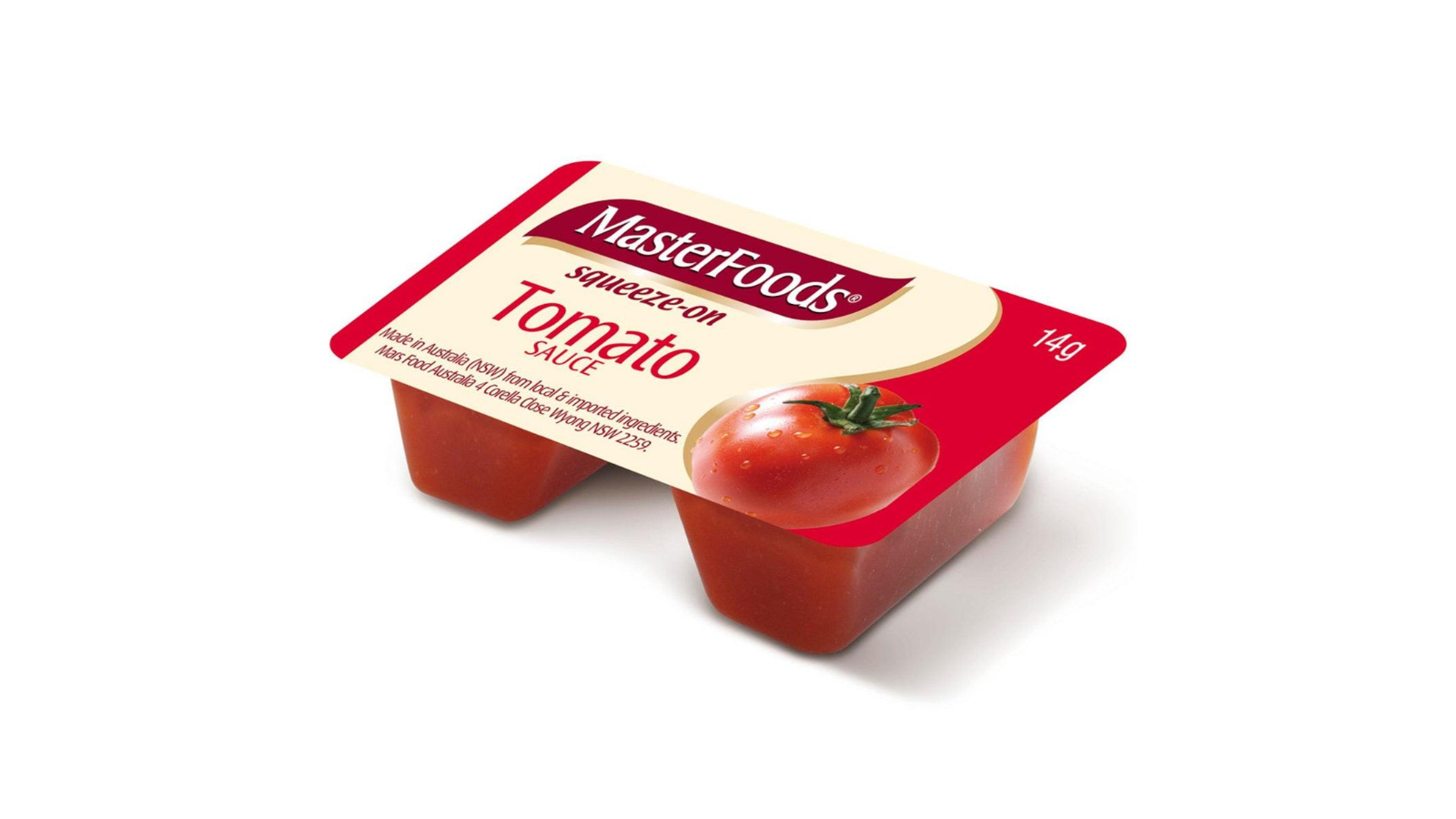 Masterfoods Box of 100 Individual Portion Squeezy Tomato Sauce - 14g
