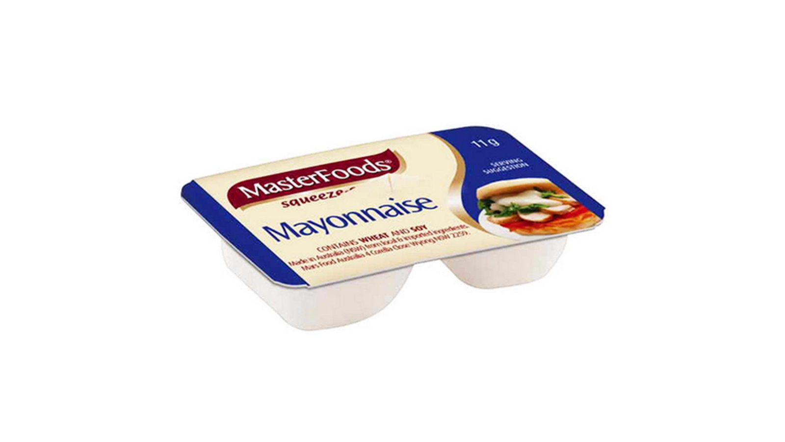 Masterfoods Box of 100 Individual Portion Squeezy Mayonnaise Sauce - 11g
