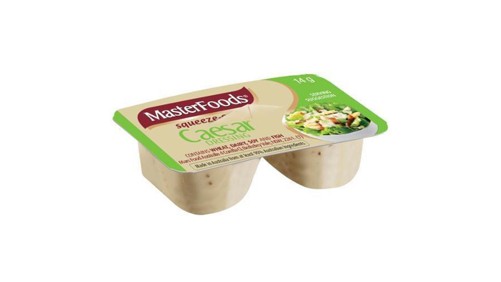 Masterfoods Box of 100 Individual Portion Squeezy Caesar Salad Dressing Sauce - 14g