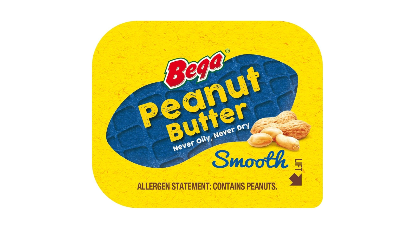 Bega Box of 50 Individual Portion Peanut Butter Smooth Spread - 11g
