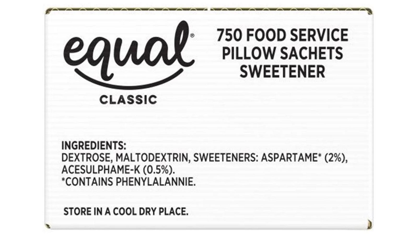 Equal Pack of 750 Sweetener Pillow Sachets Carton Box