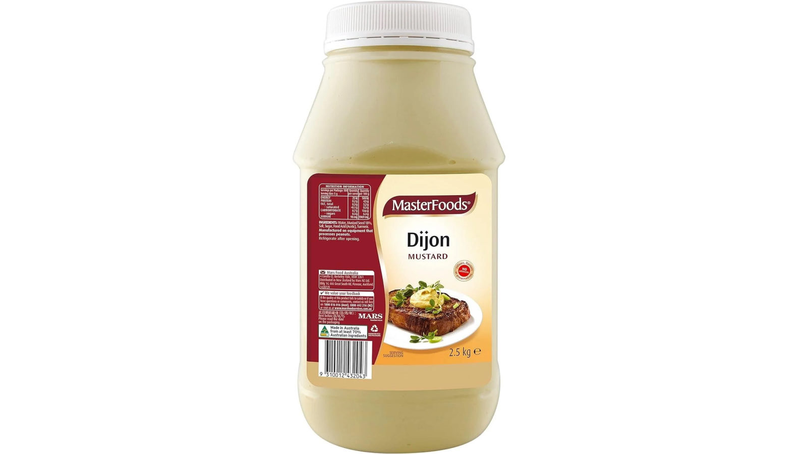 Masterfoods Dijon Mustard Sauce Condiment Bottle - 2.5kg