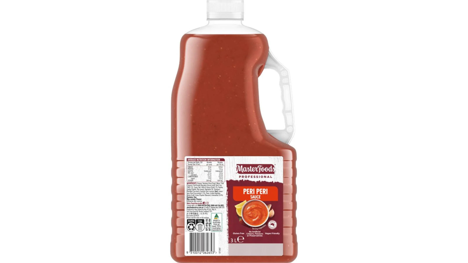 Masterfoods Professional Peri Peri Sauce Gluten Free Bottle Bulk - 3L