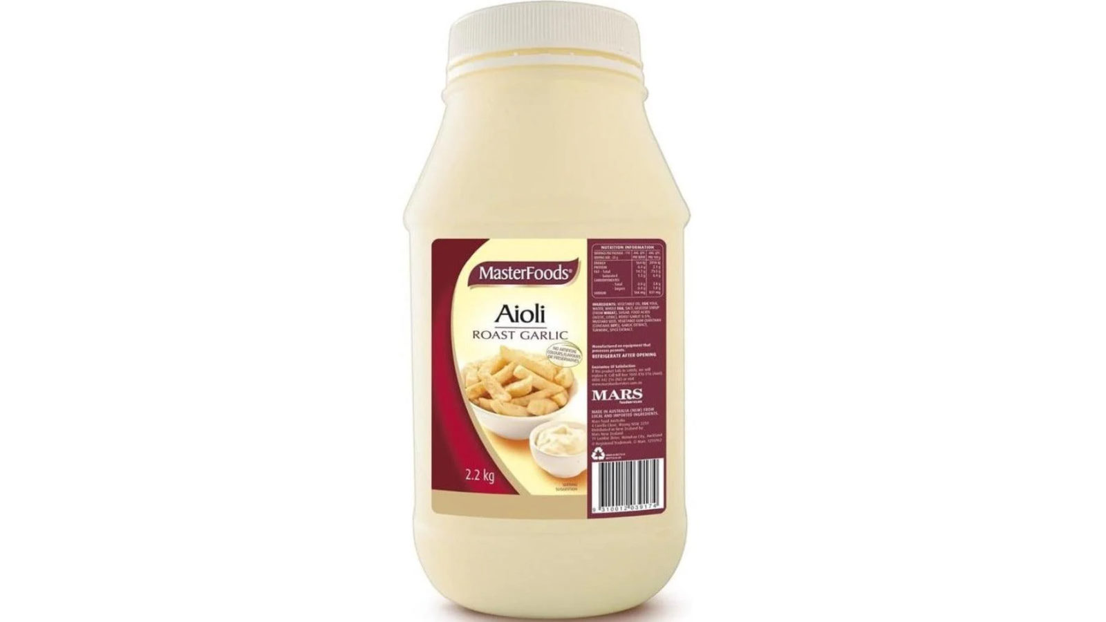 Masterfoods Roast Garlic Aioli Salad Dressing Bottle Bulk - 2.2kg