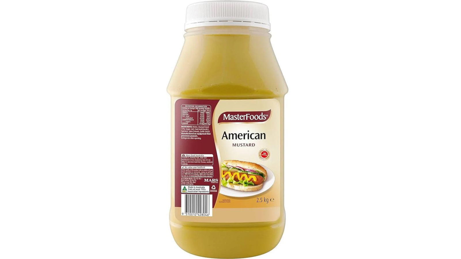 Masterfoods American Mustard Sauce Bottle Bulk - 2.5kg