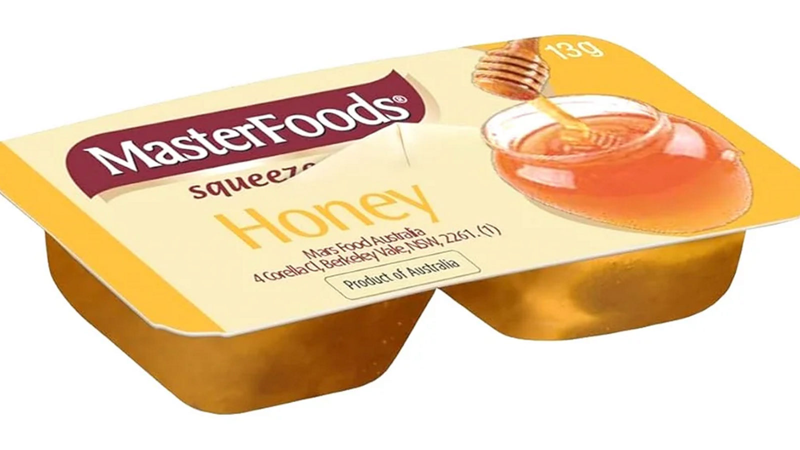 Masterfoods Sweet Honey Spread Squeeze-On Individual Portions Squeezy - 13g x Pack of 100