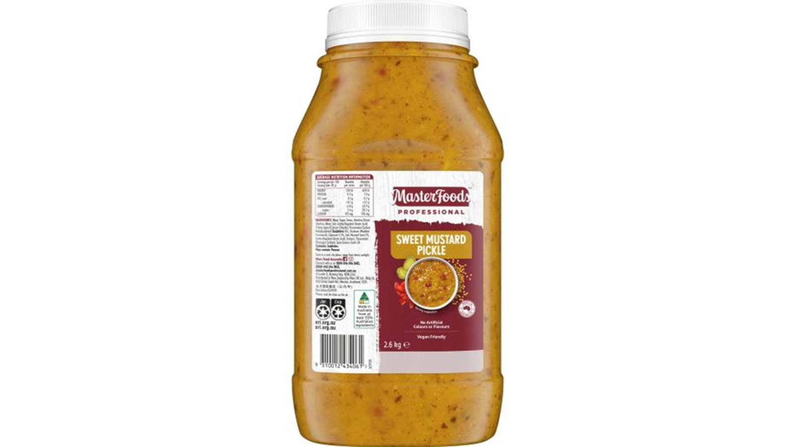 Masterfoods Sweet Mustard Pickle Relish - 2.6kg