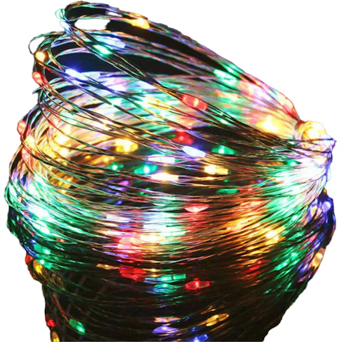 NNEOBA 3cm Waterproof USB LED String Lights Silver Wire Garland Light - Multicolor