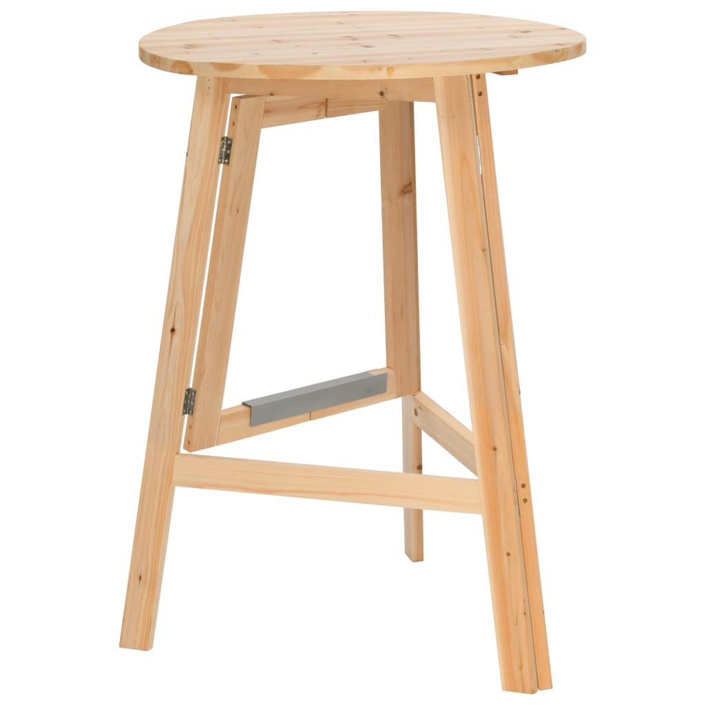 vidaXL Fir Wood Foldable Bar Table - 78cm