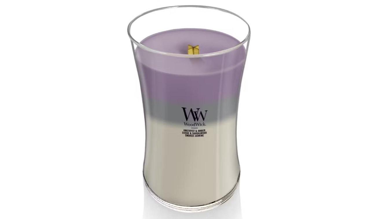 Woodwick Amethyst Sky Trilogy Crackles As It Burns Hourglass Large Candle - 610g