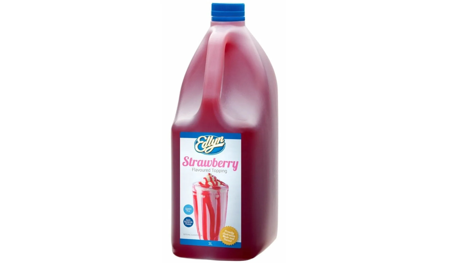Edlyn Strawberry Topping Milkshakes Ice Cream Bulk - 3Litre