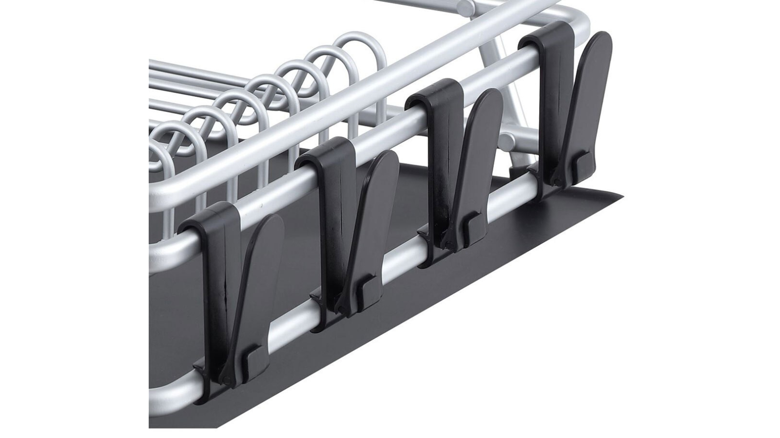 DLine Pinnacle Aluminium 53cm Dish Wash Rack - Black | Harvey Norman