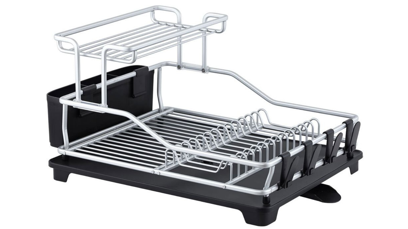 D.Line Pinnacle Aluminium 52cm 2-Tier Dish Rack  - Black