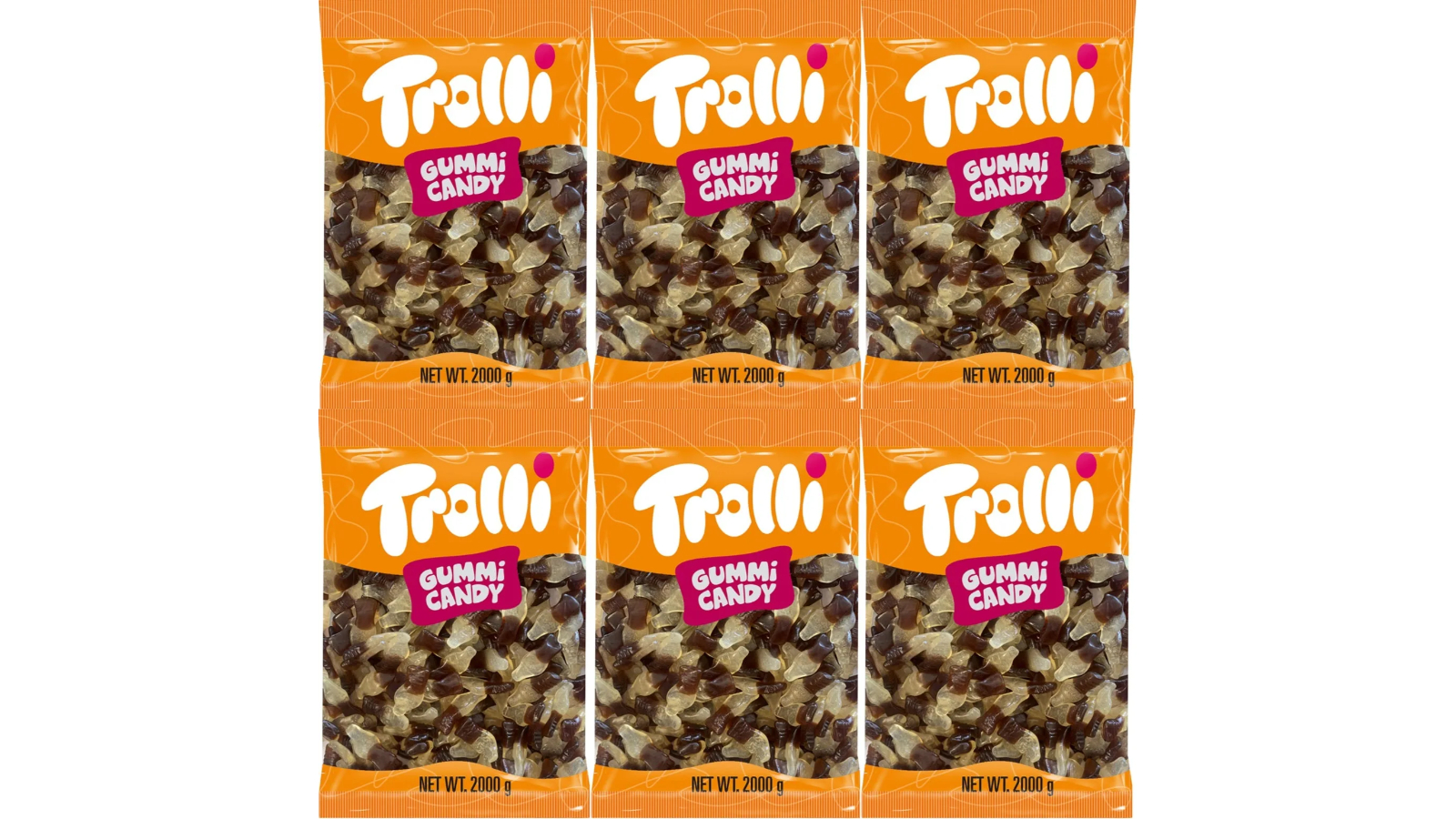 Trolli Pack of 6 Cola Coke Bottle Lollies Candy - 2kg