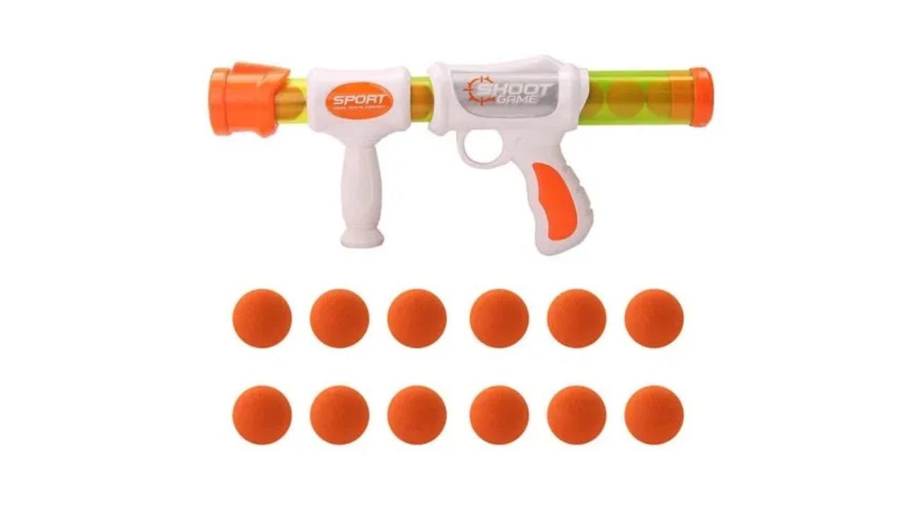 Flutterpump Toy Air Popper Pump Shooter Toy with 12 Foam Ball | Harvey Norman