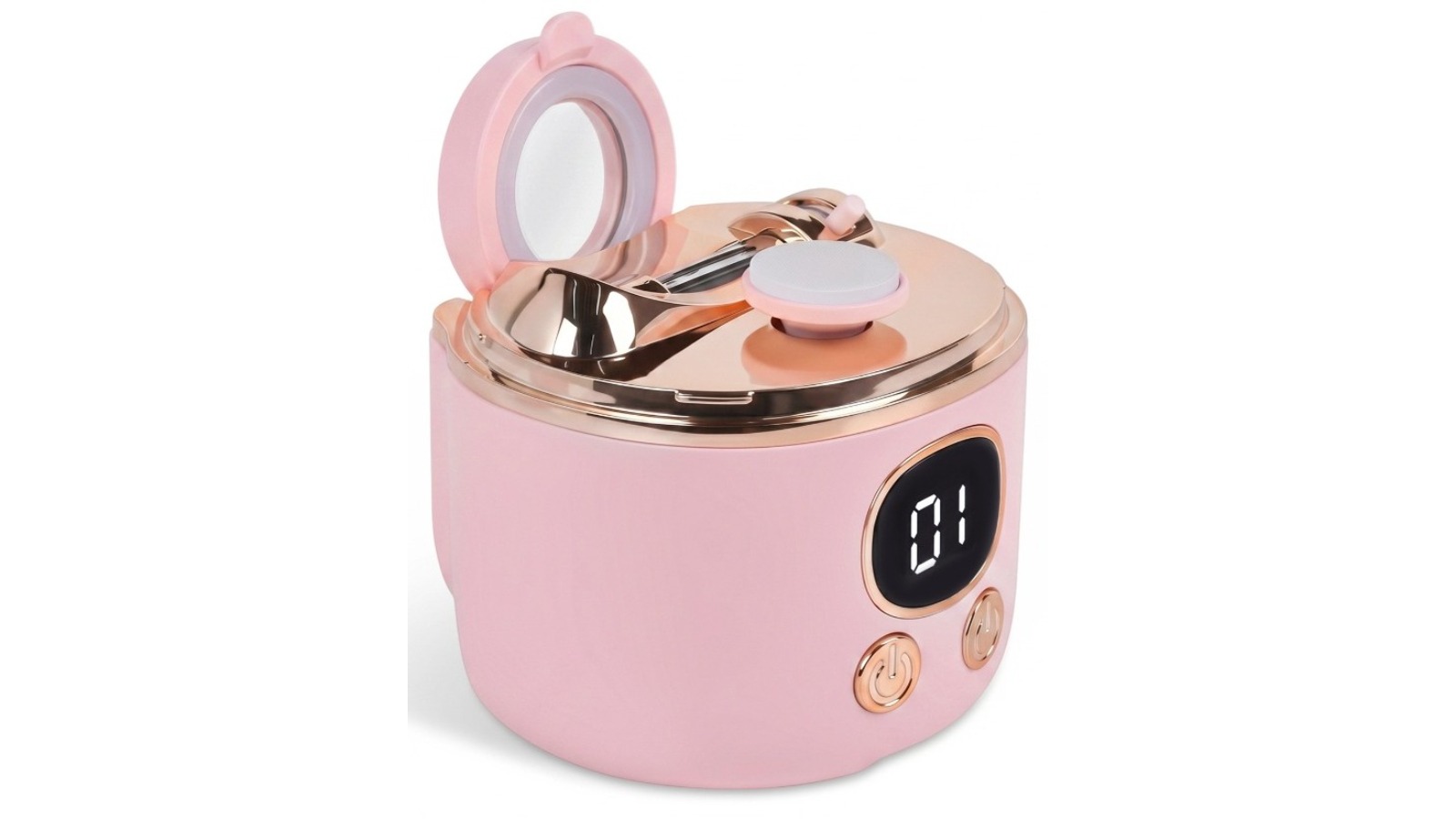 Advwin 3-in-1 Electric Nail Clipper with LED Light and Magnifier Assistance - Pink