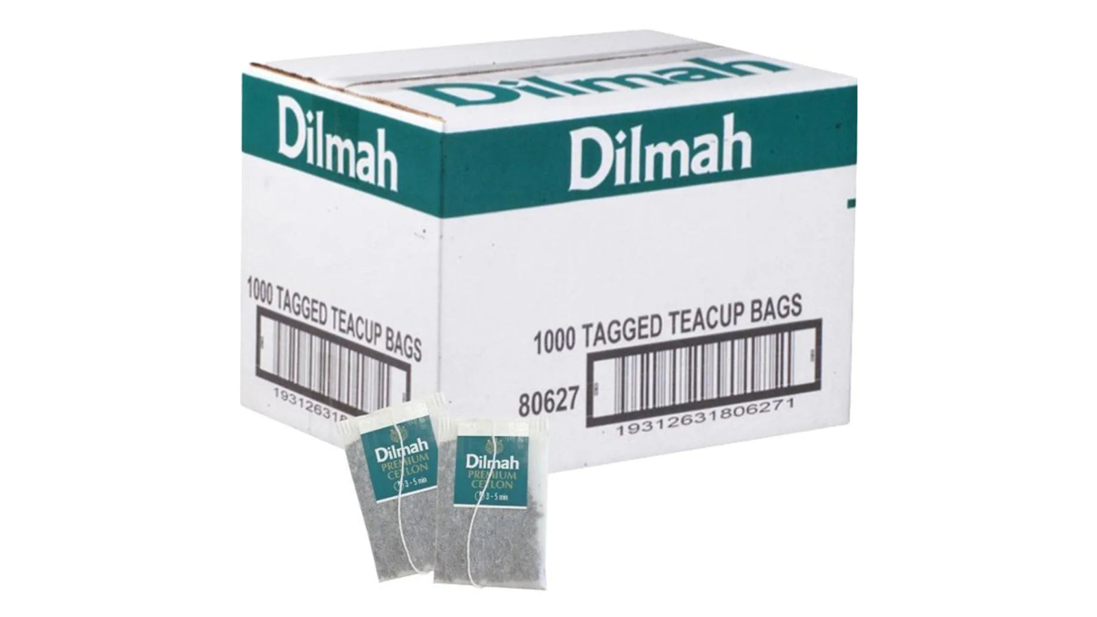 Dilmah 1000 Piece Premium Tagged Ceylon Tea Cup Bags Carton Box Bulk - Black