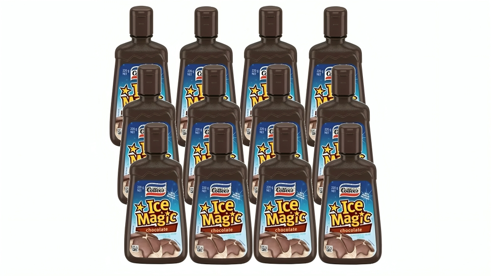 Cottees Pack of 12 Choocolate Ice Magic Topping Ice Cream Bulk Carton - 220g
