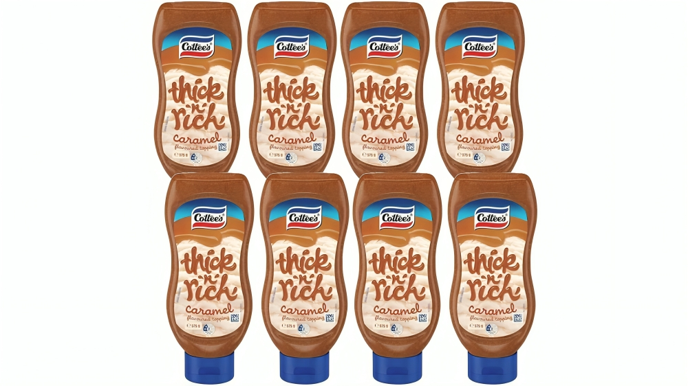 Cottees Pack of 8 Squeezy Caramel Topping Milkshakes Ice Cream Bulk Carton - 575g