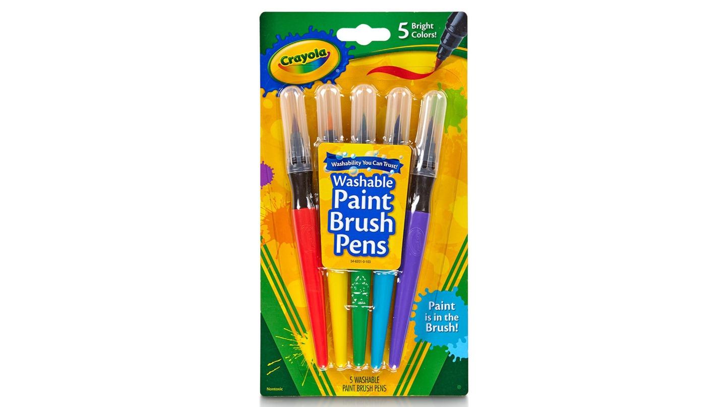Crayola 5 Piece Classic Washable Paint Brush Pen
