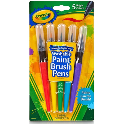 Crayola 5 Piece Classic Washable Paint Brush Pen