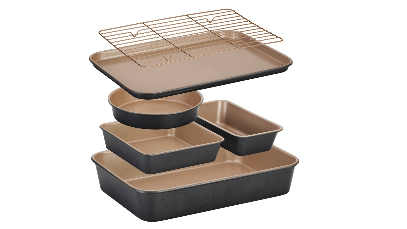 Stanley Rogers Set of 6 Ceramabake Cleverstack - Charcoal