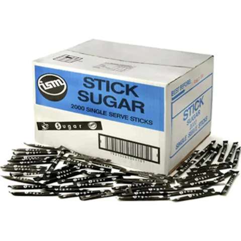 ISM Bulk Pack of 2000 Carton Single Serve Black Sugar Stick