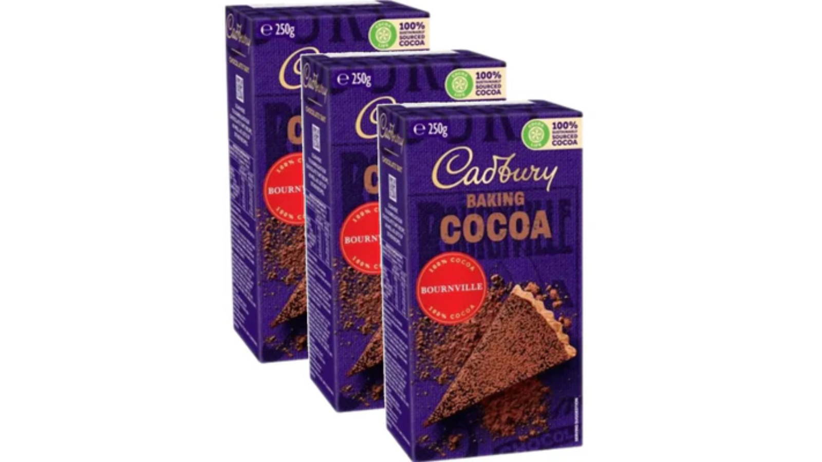 Cadbury Pack of 3 Bournville Baking Cocoa Cake - 250g