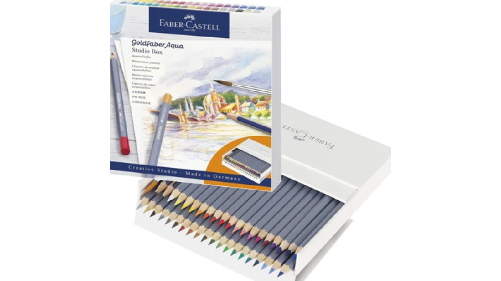 Faber-Castell 40 Gold Faber Aqua Watercolour Pencil Plus Brush Studio Box Set